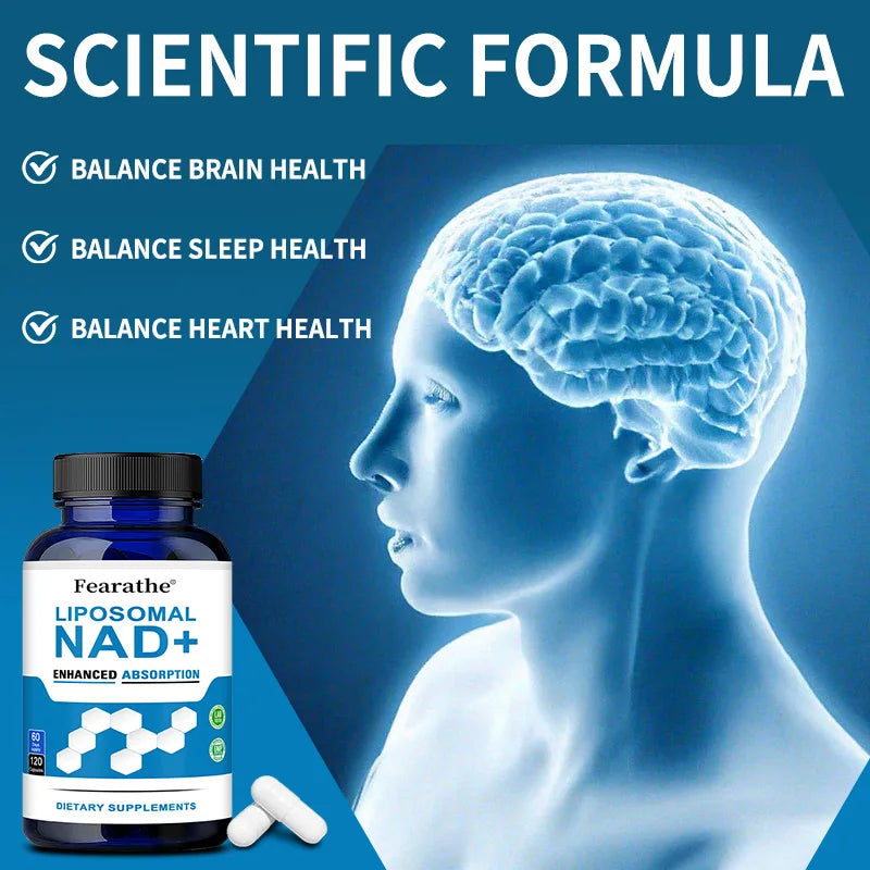 Liposomal NAD+ with Trimethylglycine, Maximum Absorption, NAD+ Boosting Supplement, Anti-Aging, Cellular Energy, DNA Repair