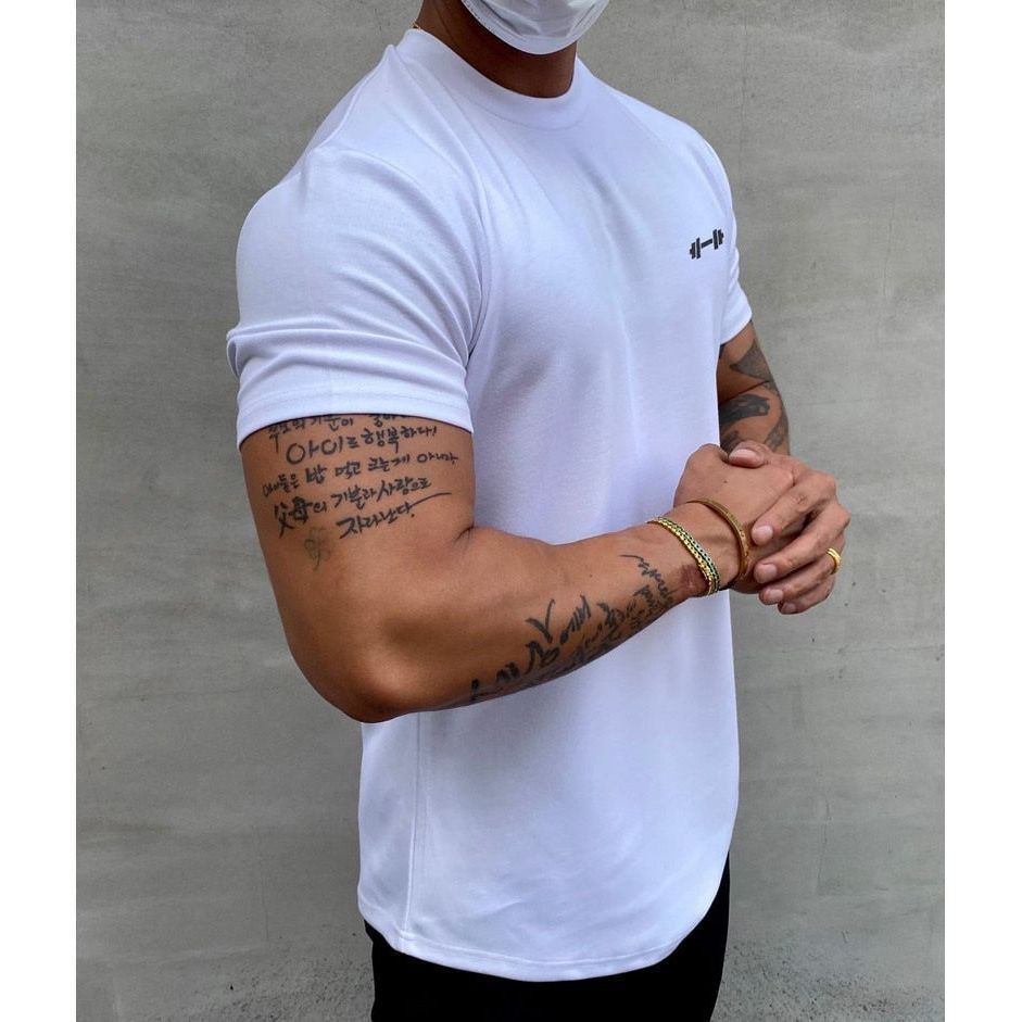 T Shirt Gym Muscle Fitness for Men Outdoor Hip Hop Streetwear Loose Half Sleeve Male Summer Bodybuilding Tee Tops - Jointcorp