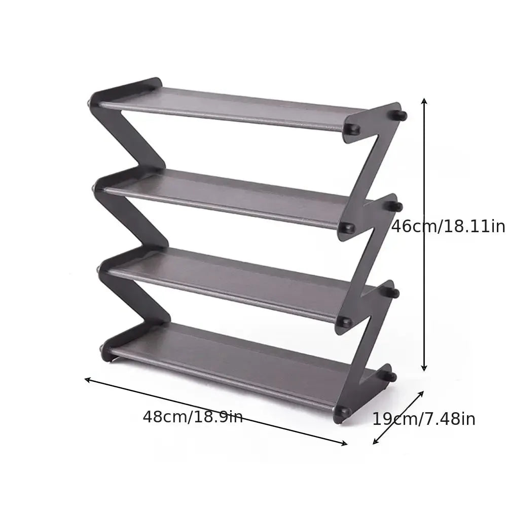 Simple Shoe Rack Organizer Cabinets Shoe Box Storage Layered Assembly ZType Shoe Hanger Space Saving for Household and Dormitory