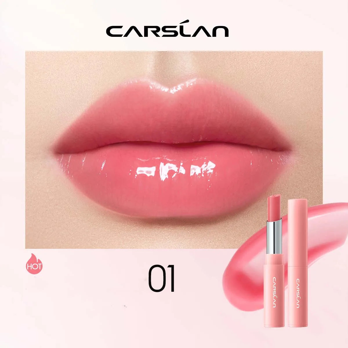 CARSLAN Color Lip Balm Flower Essence Extra Moisturizing Natural Lasting Lip Plumper Non Sticky Lip Gloss Makeup Lip Care
