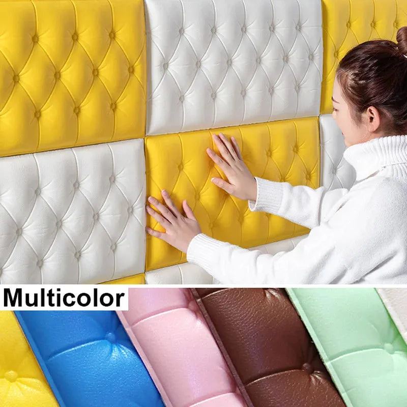 Self-adhesive Wall Stickers Waterproof Baby Soft 3D Thicken Anti-collision Wallpaper Brick DIY Living Room Bedroom Home Decor