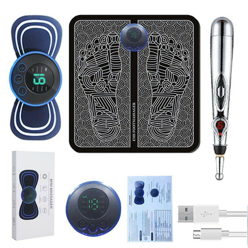 EMS Foot Massager Electronic Acupuncture Massage Pen Neck Toner Body Massager Trainer Electrical Muscle Stimulation Massage