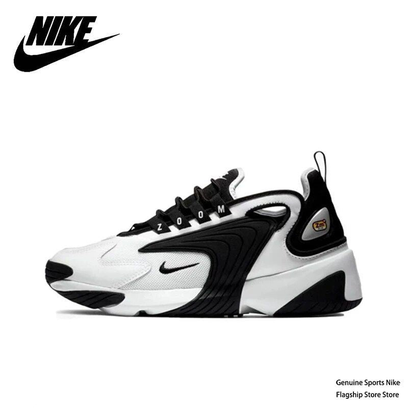 Original Nike Zoom 2K Men's Running Shoes Wear Resistant Breathable Black White Panda Sneakers AO0269-101