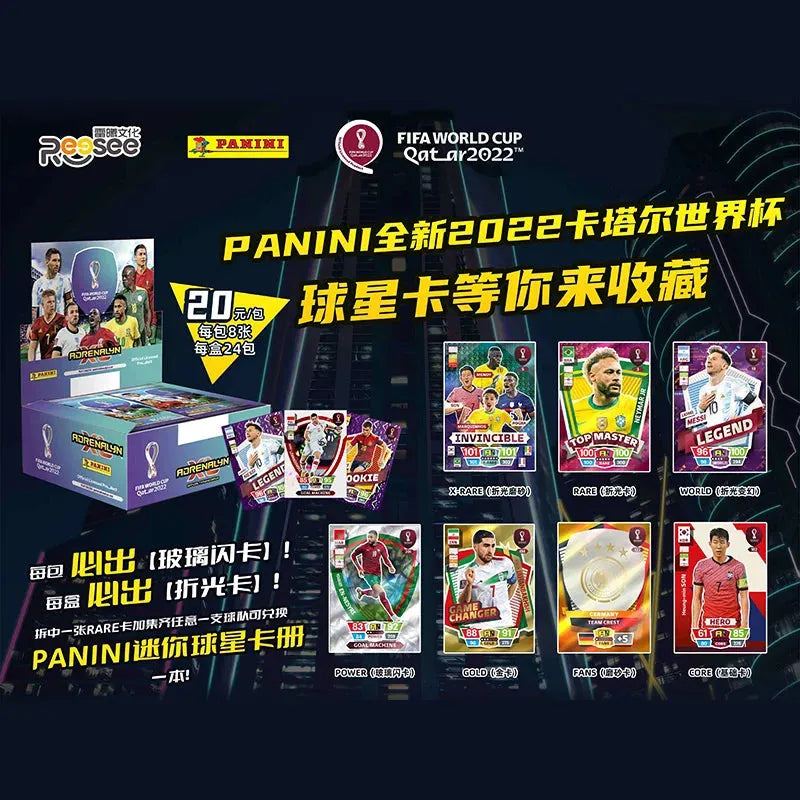 2022 Panini Football Star Cards Box Qatar World Cup Soccer Star Collection Messi Ronaldo Footballer Limited Fan Cards Box Set