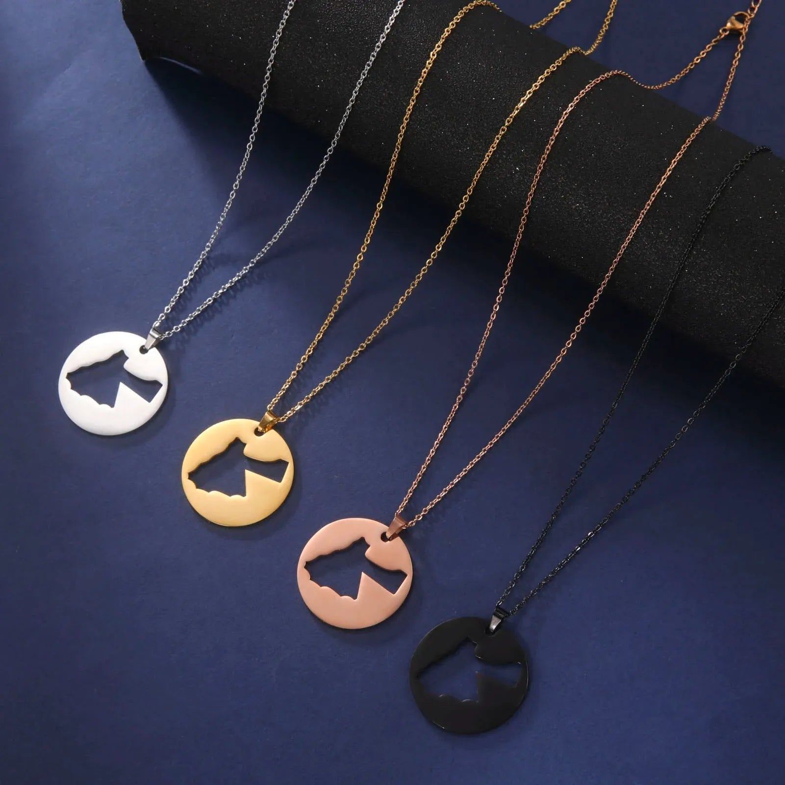 Cazador Hollow Jordan Palestine Map Necklaces Jewelry 2024 Stainless Steel Pendant Necklace for Women Anniversary Birthday Gift