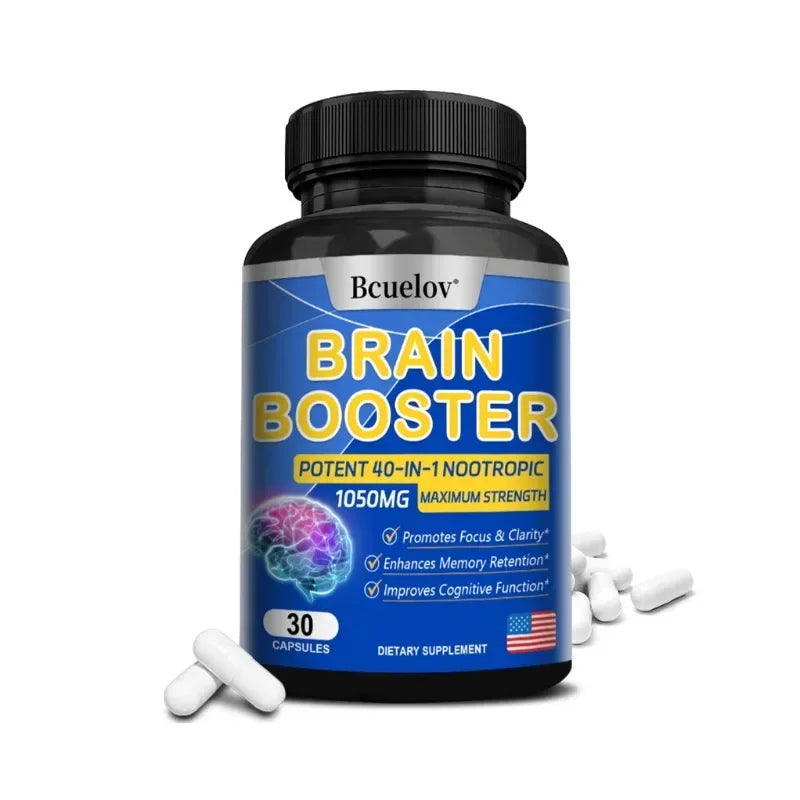 Powerful 14-in-1 Brain Booster - Supports Brain & Nervous System Health, Promotes Focus & Clarity, Boosts Cognitive Antioxidant