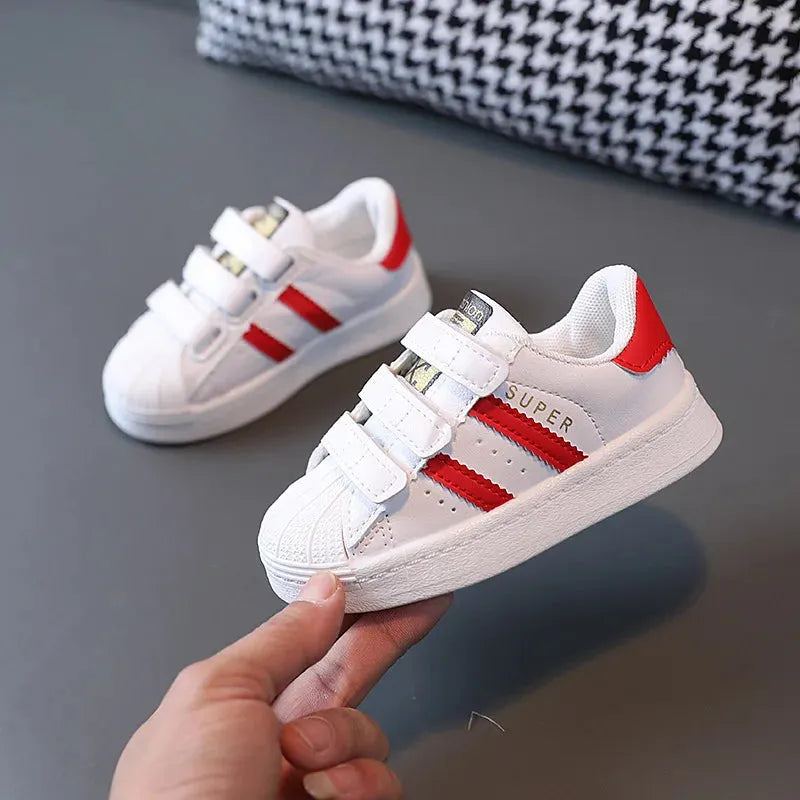 Children's Sneakers Kids Fashion Design White Non-slip Casual Shoes for Boys Girls Hook Breathable Sneakers Toddler Outdoor Shoe