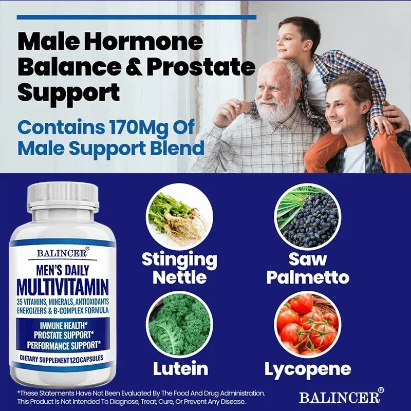Multivitamin Supplement for Men – Provides Cognitive Brain Health, Energy and Stamina, and Muscle Mass