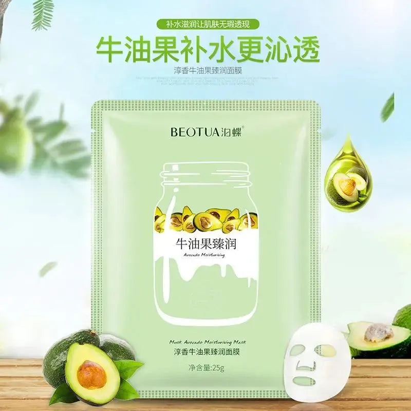 15pcs BEOTUA Fresh Fruit Face Mask Hyaluronic Acid Hydrating Facial Mask Moisturizing Firming Face Masks Skin Care