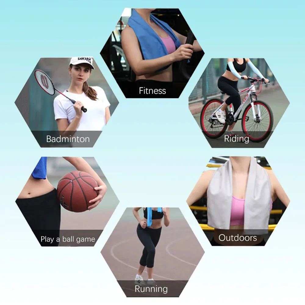 Microfiber Sports Towel Quick Dry Towel For Body Neck & Face During Cycling Thin & Absorbency 30 * 80cm Instant Cooling Towels