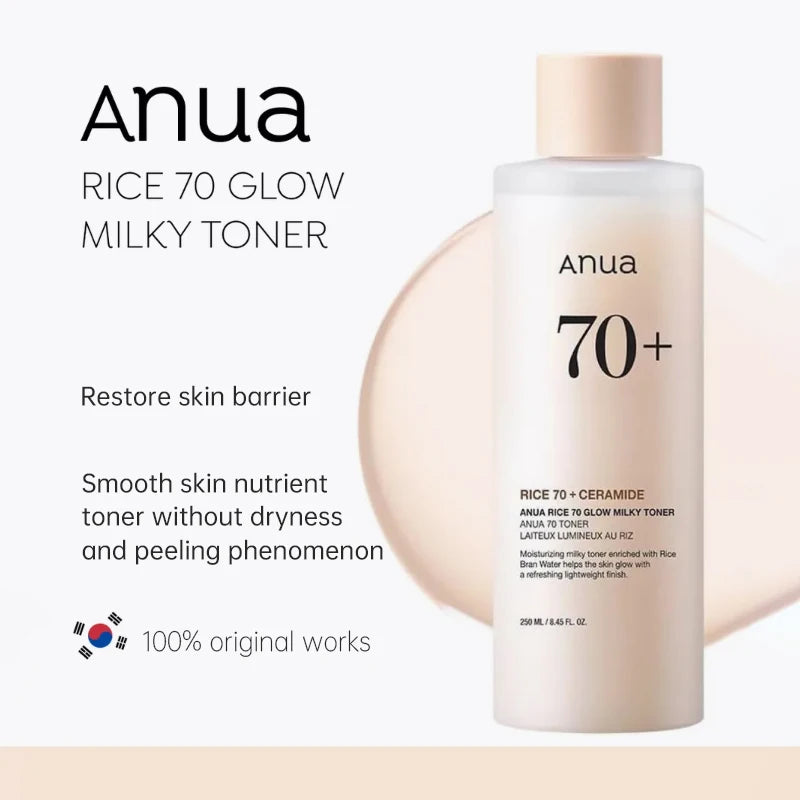 Korean Anua Heartleaf Rice 70 Glowing Milky Toner 77 Acne Lotion Whitening Cream Serum Faciales Originales Skincare Products set