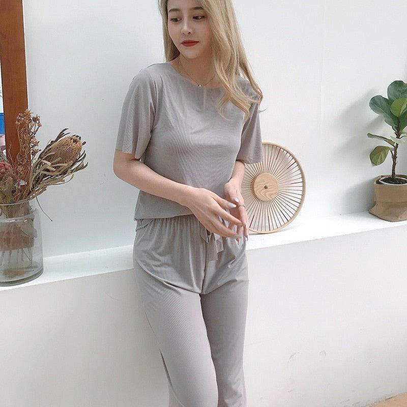 Pajamas Two Pieces Set Home Wear Nightwear - Jointcorp