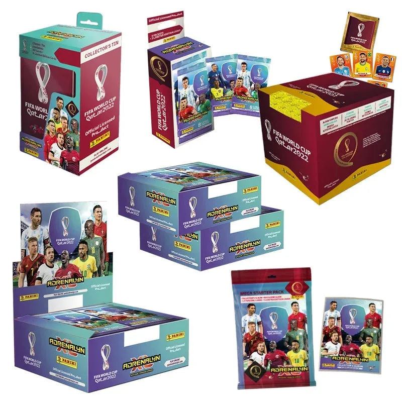 2022 Panini Football Star Cards Box Qatar World Cup Soccer Star Collection Messi Ronaldo Footballer Limited Fan Cards Box Set
