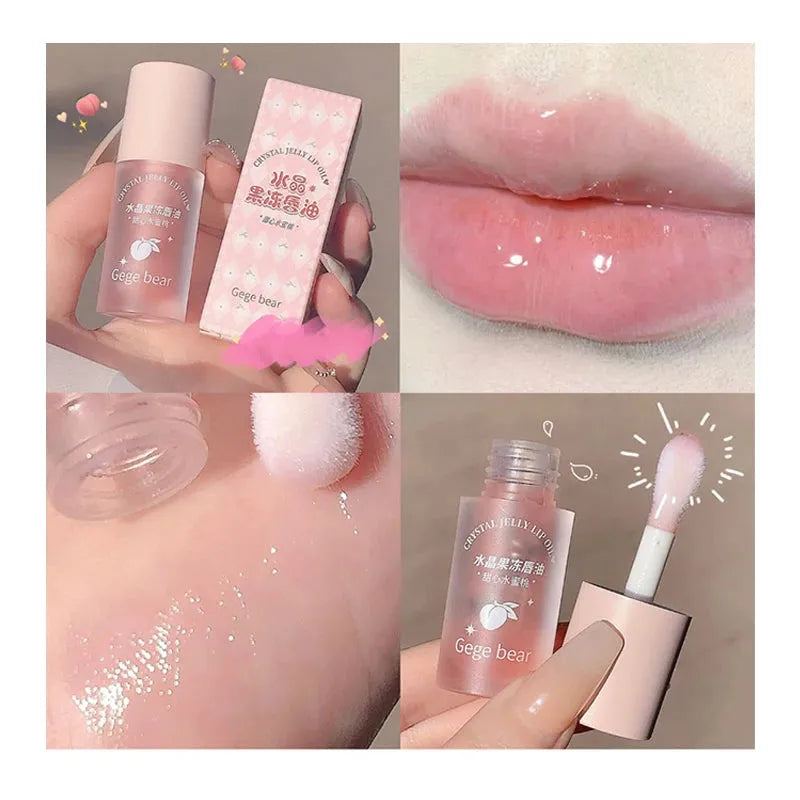 Crystal Jelly Lip Oil Plumping Hydrating Jelly Lip Gloss Lasting Moisturizing Transparent Lip Oil Balm Long Lasting Glow Oil