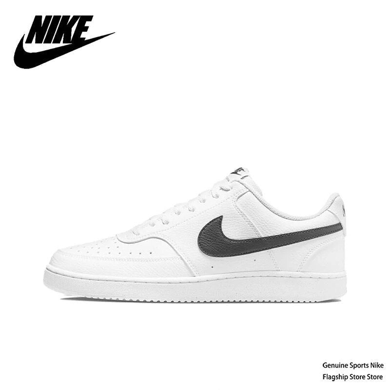 Original Nike Court Vision 1 Low Next Nature Men's Skateboarding Shoes Non Slip Low Top White Black Sneakers DH2987-101