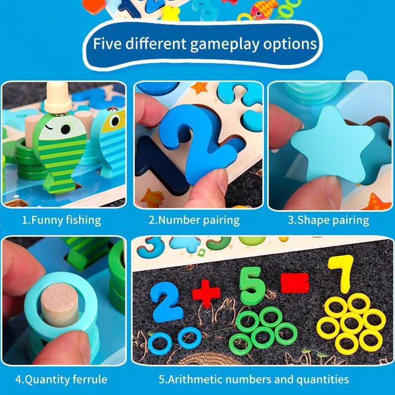 Children Magnetic Fishing Toys Benefit Intellectual Development Digital Assembling Building Blocks Enlightenment Early