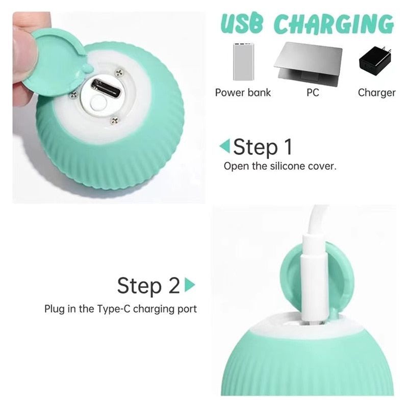 Smart Cat Toys Automatic Rolling Cat Ball Electric Ball Cat Interactive Toy For Cats Training Self-moving Kitten Toy Accessories - Jointcorp