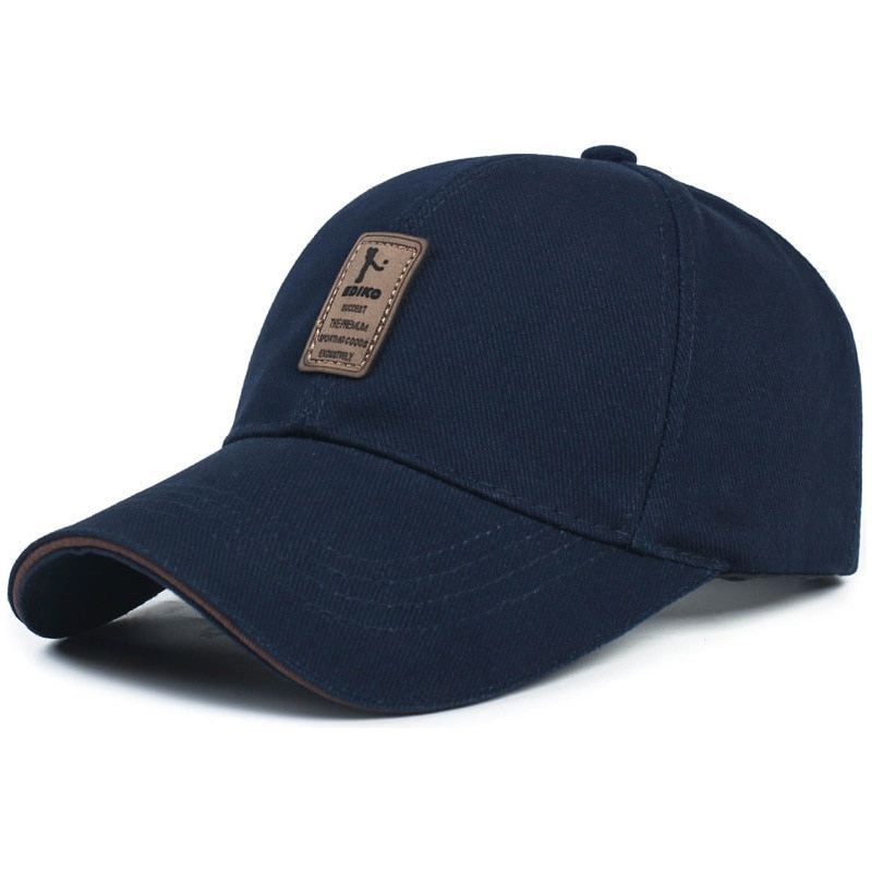 Men Structured Baseball Cap Solid Cotton Adjustable Snapback Sunhat Outdoor Sports