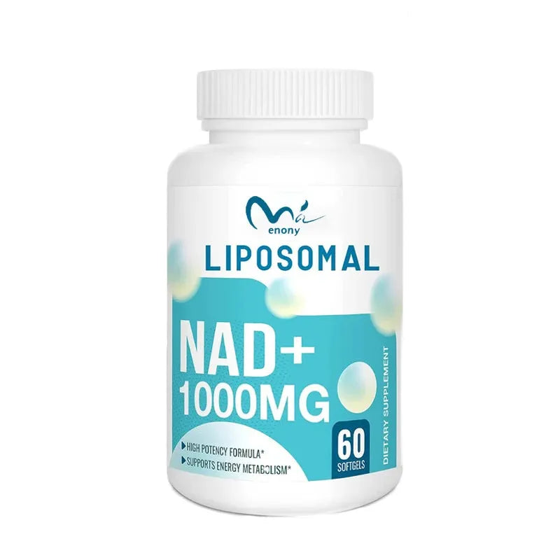 Liposome pure NAD+supplement 1000mg, highest NAD Pontcy high absorption energy and DNA repair anti-aging 60 soft capsules