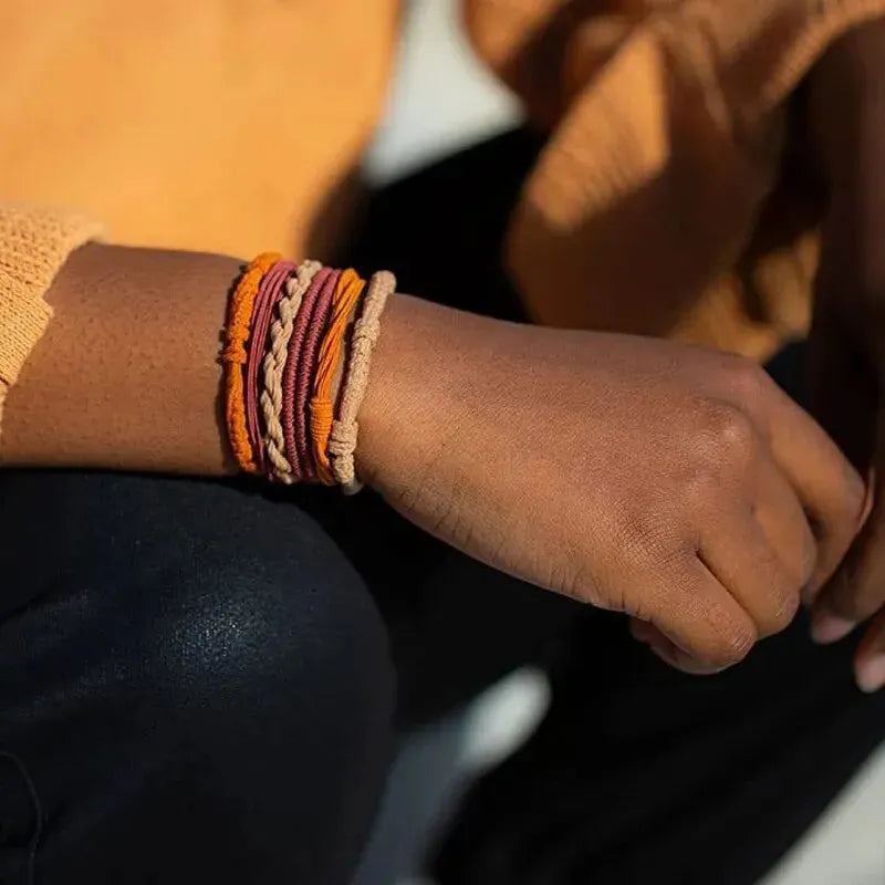 20pcs Boho Hair Ties For Women Braided Hair Rope Bracelet For Thick Hair Seamless Ponytail Holder Hair Accessories