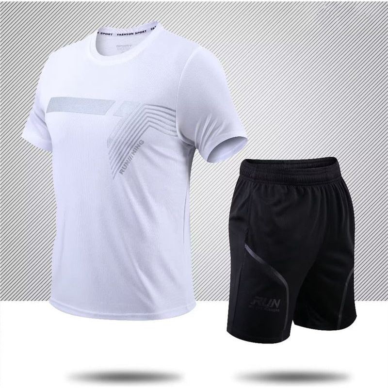 Two Piece Fitness Sets Running Quick Dry Sportswear for Men - Jointcorp