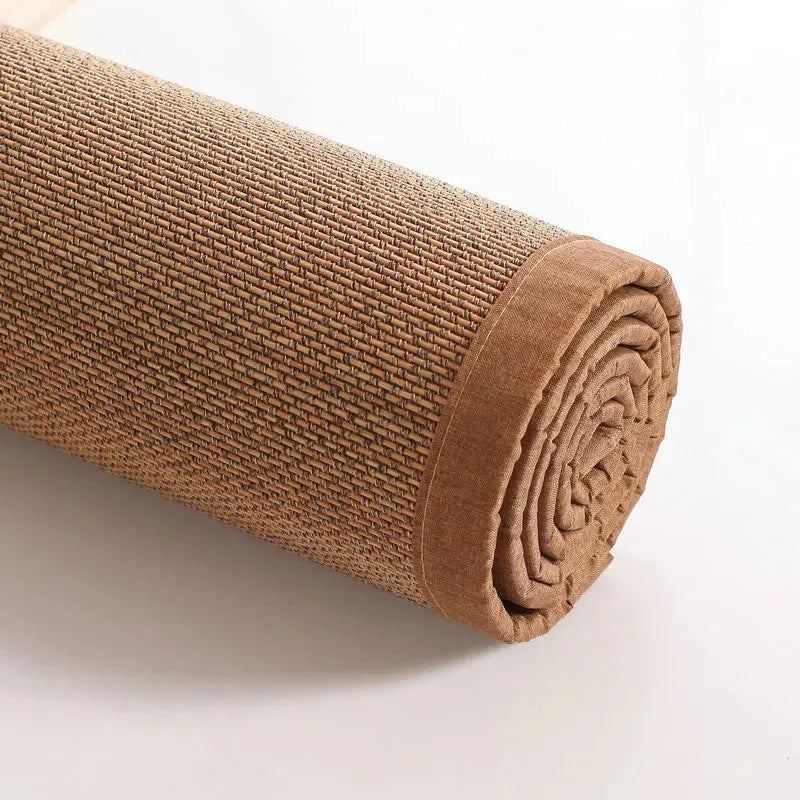 Tatami Mat Bamboo Woven Carpet Living Room Bedside Crawling Floor Mat Bedroom Mat Balcony Bay Window Cushion Foldable Carpet
