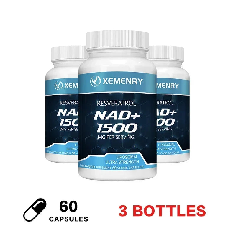NAD Supplement, 1500mg - Liposomal NAD+ Supplement with Resveratrol, Stamina & Healthy Aging - Strength Capsules