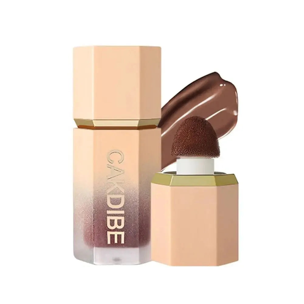 Face Liquid Bronzer Contour Cream with Sponge Waterproof Highlight Shadow Face Cosmetics Foundation Makeup Nose Brighten Fa I5J0