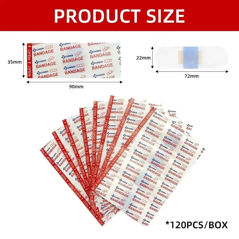 CARBOU 120pcs PU Transparent Waterproof Band Aid Adhesive Medical Strips Plaster for Wound Sports Bathing