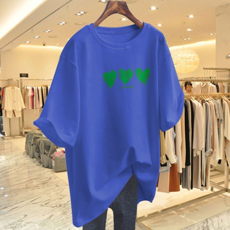 Women Clothing Printed T-shirt Summer Plus Size Top Short Sleeve Causal Basic All Cotton Tees Pullovers - Jointcorp