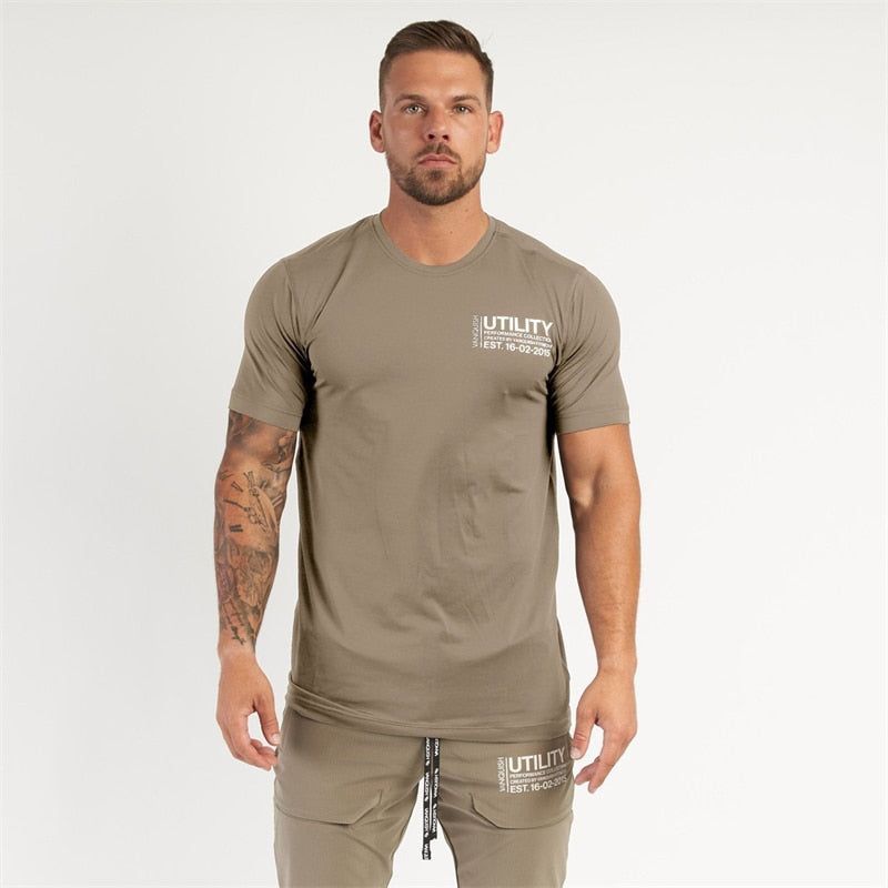 Men's T-shirts Summer Sports Casual Fashion Cotton Round Neck Slim Fit Short Sleeve Jogger Gym - Jointcorp