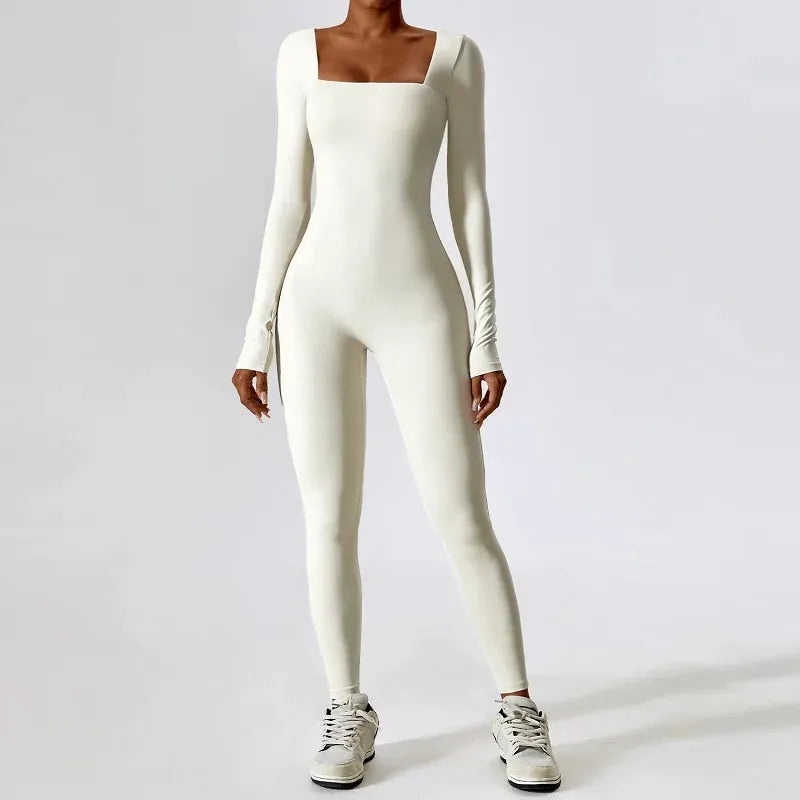 Yoga Wear Women's Sportswear Activewear Seamless Long Sleeve Yoga Wear Gym Jumpsuit Fitness Workout Wear Jumpsuit Women
