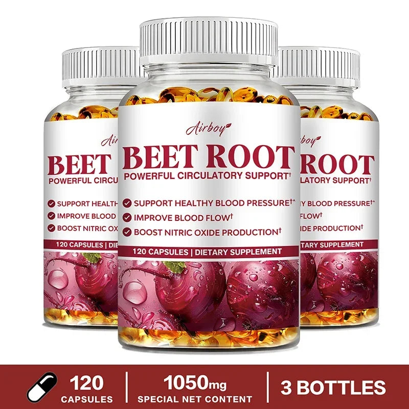 Beet Root Capsules - Blood Pressure Support, Heart Health, Improves Circulation, Blood Flow