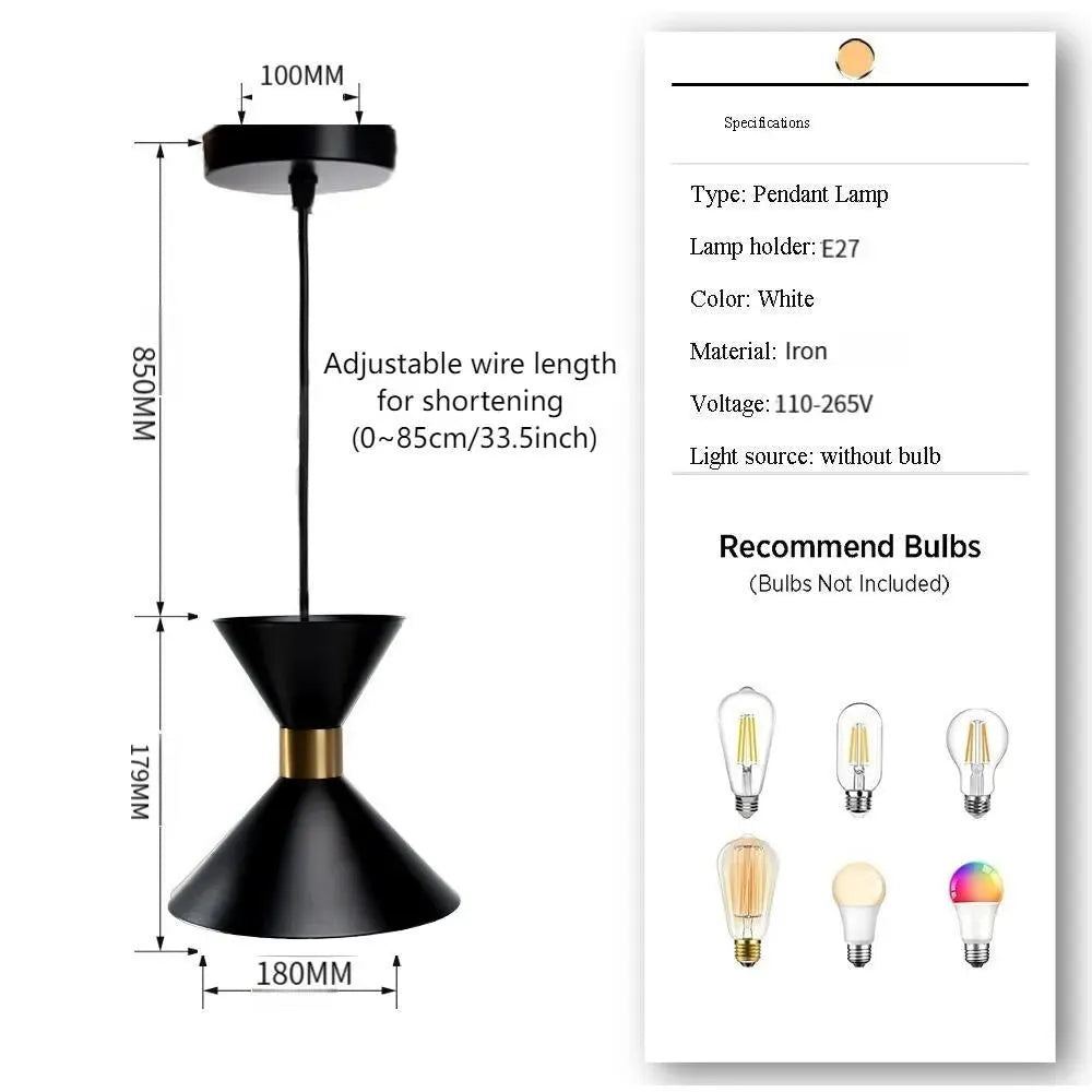 Simple Design Dining Table E27 Head Chandelier, Single/Double Head Two Specifications 110V~265V Restaurant Bar Room Decor Light