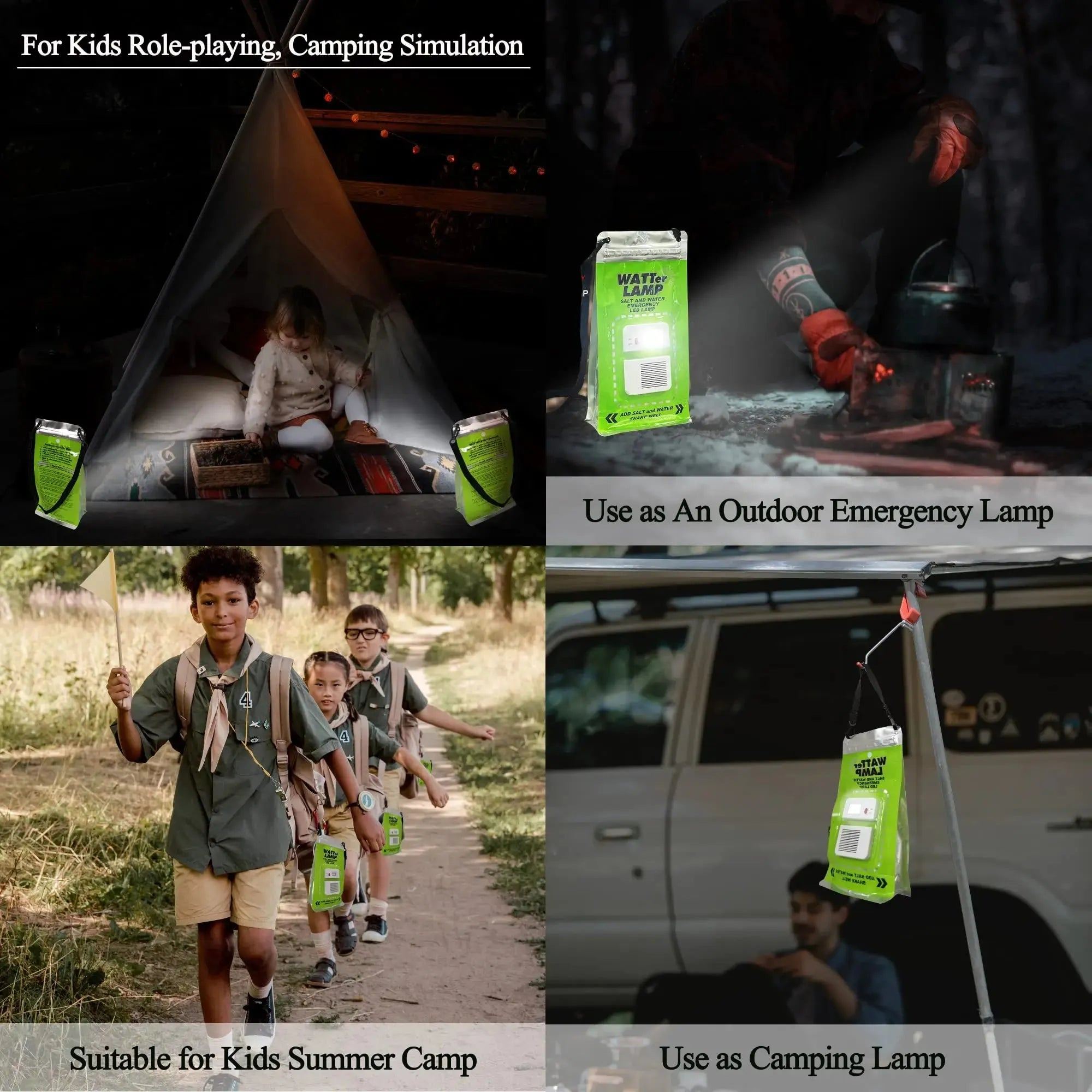Portable Camping Lamp Salt Water Outdoor LED Emergency Lamp