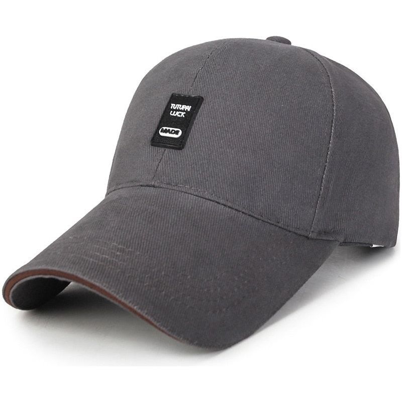 Men Structured Baseball Cap Solid Cotton Adjustable Snapback Sunhat Outdoor Sports