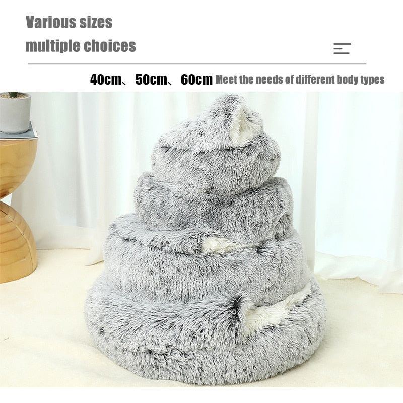 New Pet Bed Winter Soft And Comfortable Warm Shell Semi-enclosed Cat Mattress Cute Pet Cat Bed Kennel Dog Sleep Protector