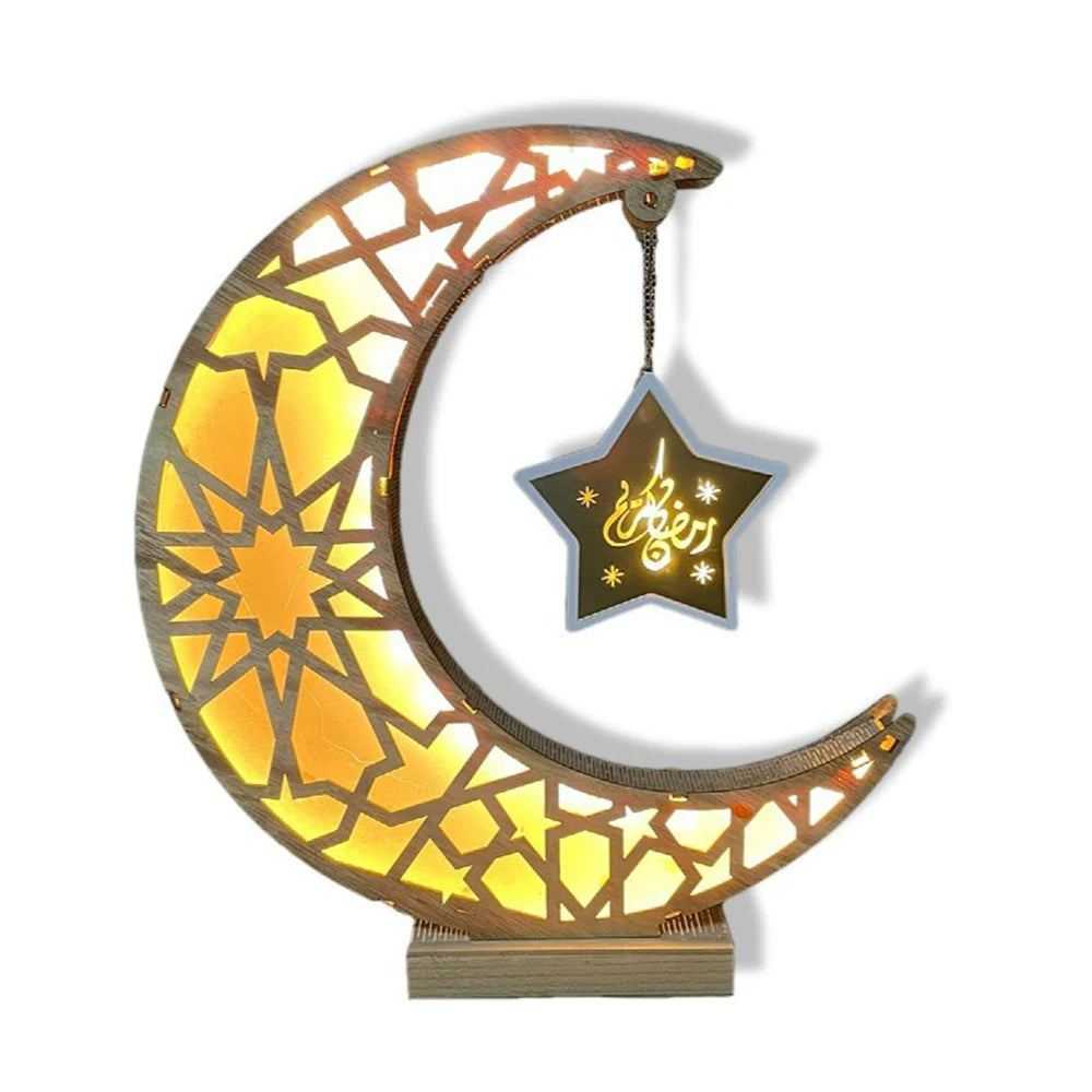 2023 Gold Ramadan Moon Led Lamp Decoration for Home Metal Ramadan Kareem Light Decoration Eid Mubarak Muslim Eid Al Adha Gifts