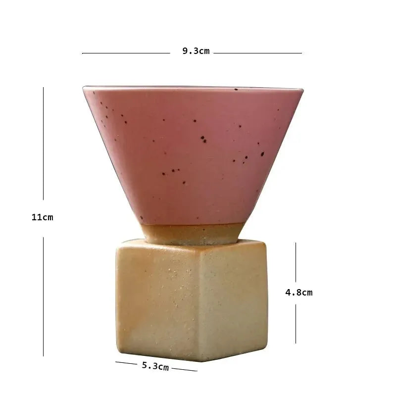Retro Ceramic Coffee Mug Rough Pottery Tea Cup Japanese Latte Pull Flower Porcelain Cup Creative Pottery Coffee Cup 200ml