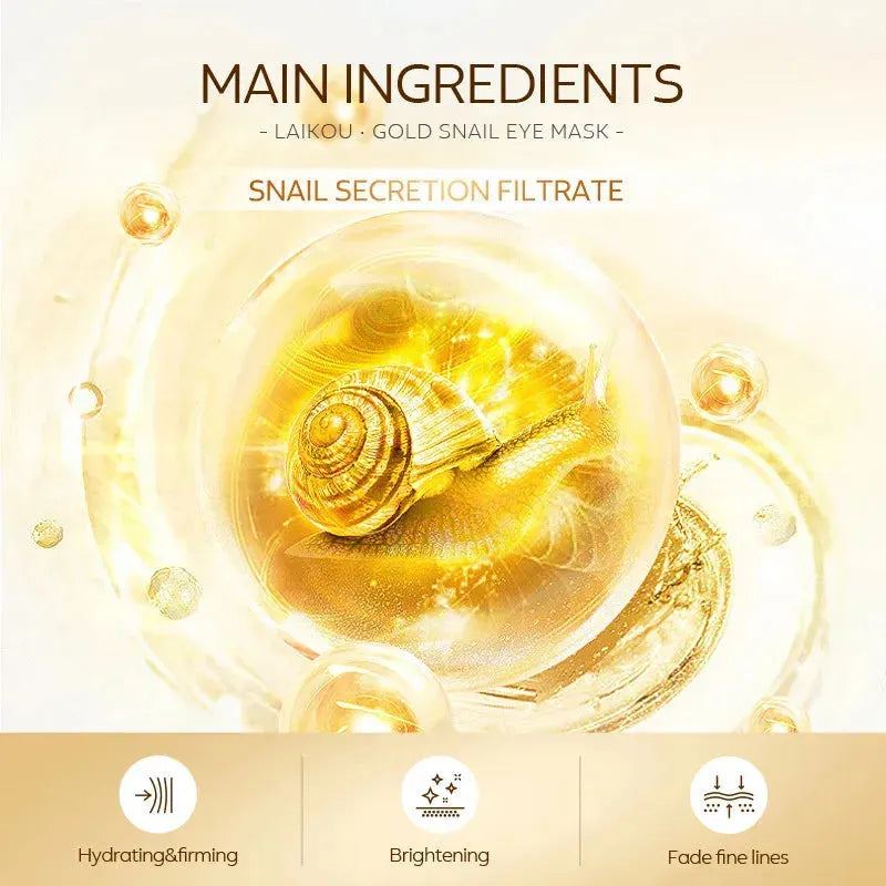 2024 LAIKOU Golden Snail Eye Mask 50 pieces, eye care, moisturizing, moisturizing and nourishing eye mask