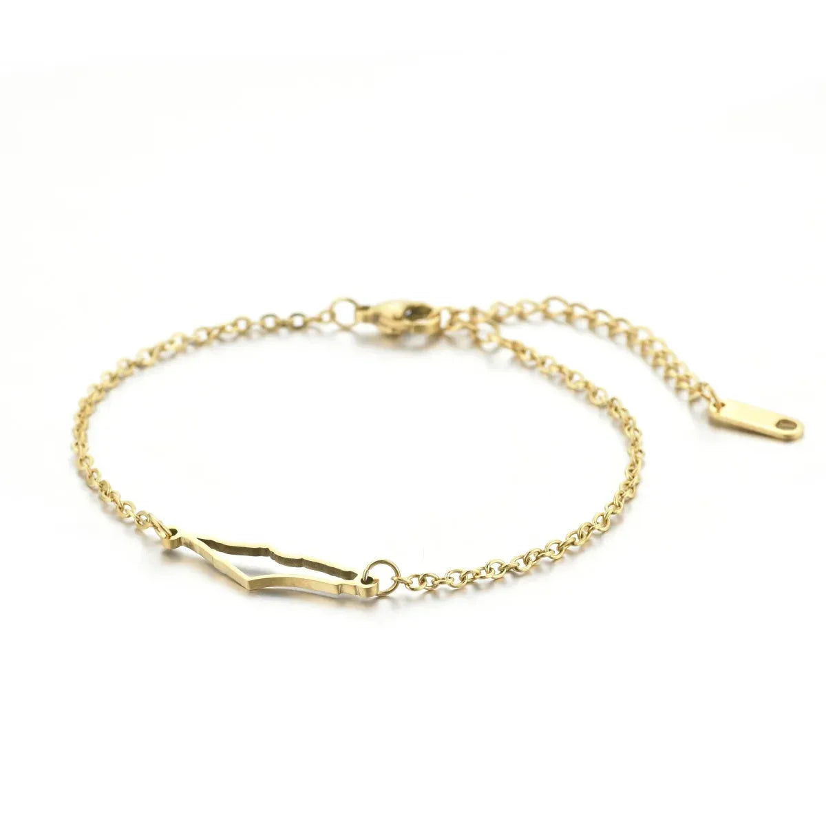 Palestine Map Bracelet Geometry Stainless Steel Chains Accessories Country Geography Jewelry