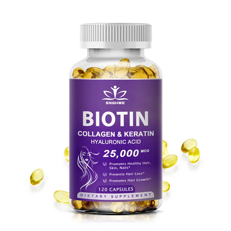 Free Sipping Biotin & Collagen Supplement Nails,Shiny Hair, Skin,Vegetarian Capsules Beauty Health