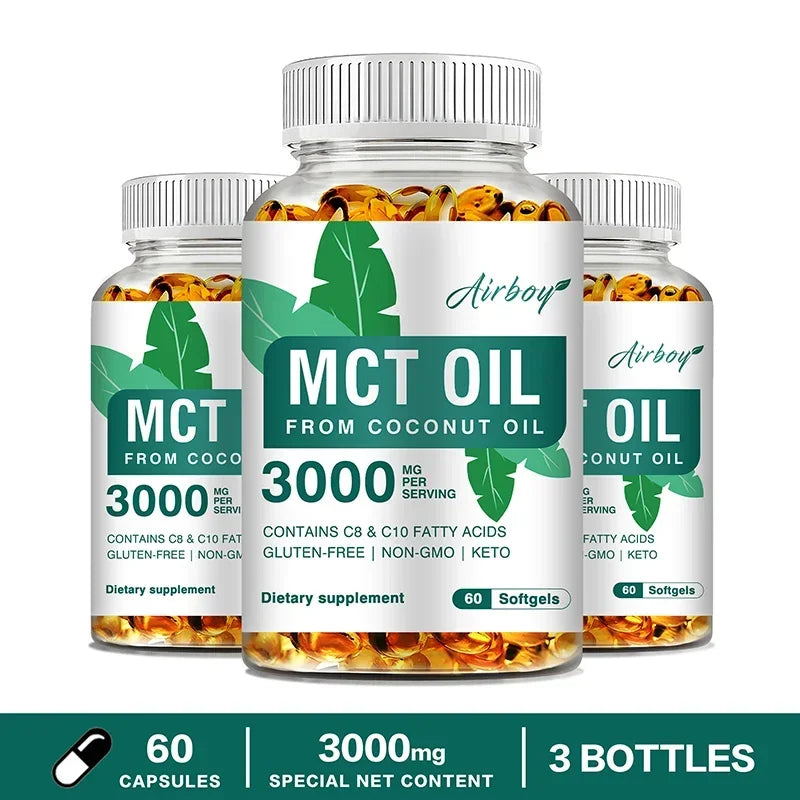 MCT OIL - Helps Reduce Excess Fat in The Abdomen, Arms and Thighs and Promotes Digestive Health