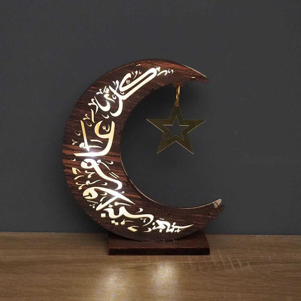 2023 Gold Ramadan Moon Led Lamp Decoration for Home Metal Ramadan Kareem Light Decoration Eid Mubarak Muslim Eid Al Adha Gifts