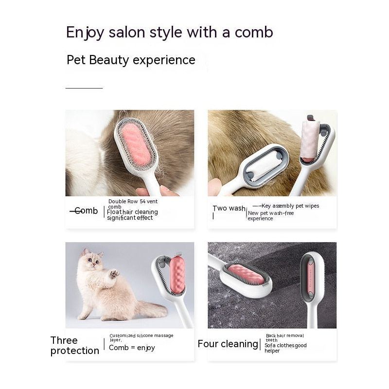 Cat Pet Cleaning Comb, Cat and Dog Hair Removal Brush, Cleaning Pet Grooming Brush, Water Injection, Massage, Pet Supplies - Jointcorp