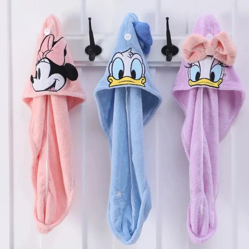 Disney Mickey Minnie New Dry Hair Cap Children Kids Cartoon Hat Men Women Lovely Shampoo Bath Cap Towel Absorbent Washcloth