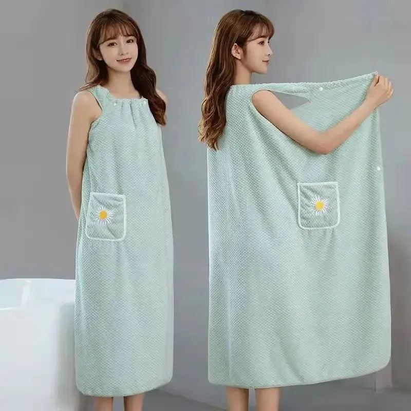Large Bath towels For Body coral velvet Bath Towels Fashion Lady Wearable Fast Drying Beach Spa Bathrobes Bath Skirt