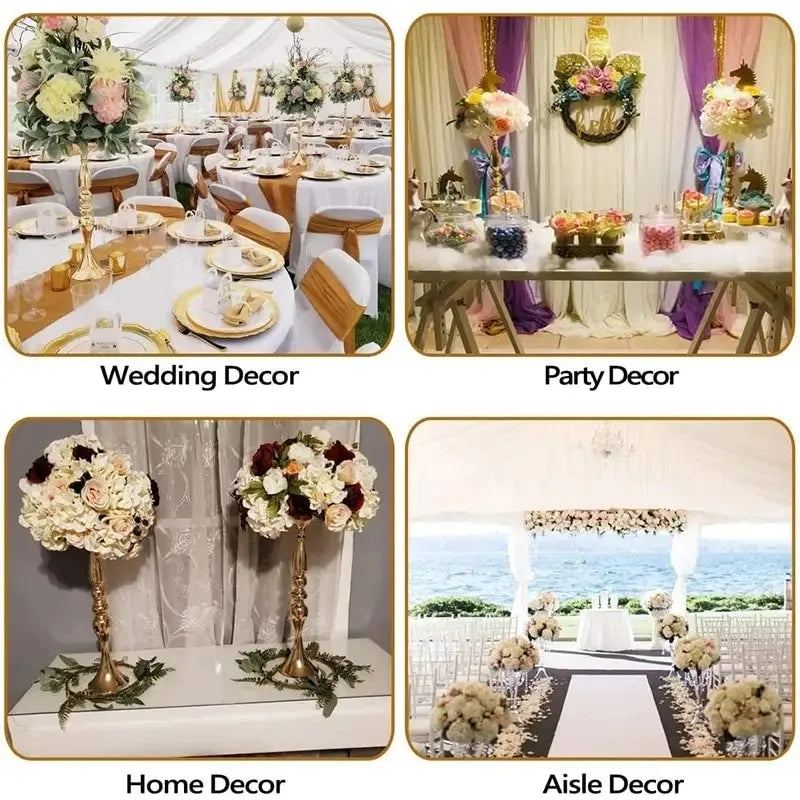 Golden Candle Holders Mermaid Flower Stand Wedding Table Decorations Metal Stand Candlestick For Wedding Birthday Party Decor