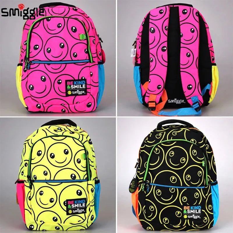 Genuine Australian Smiggle Smiling Face schoolbag Large Capacity Ultra Light Weight Backpack For Students Student Gifts