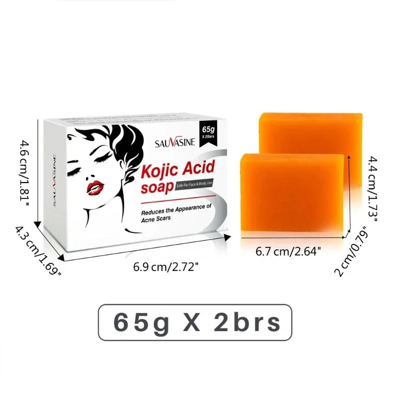 E5XZ 2Pieces Kojic Acid Face Body Bath Soap Safe Natural Soap for Men Women Glowing Hydrated Blackheads Removal Makeup Soap